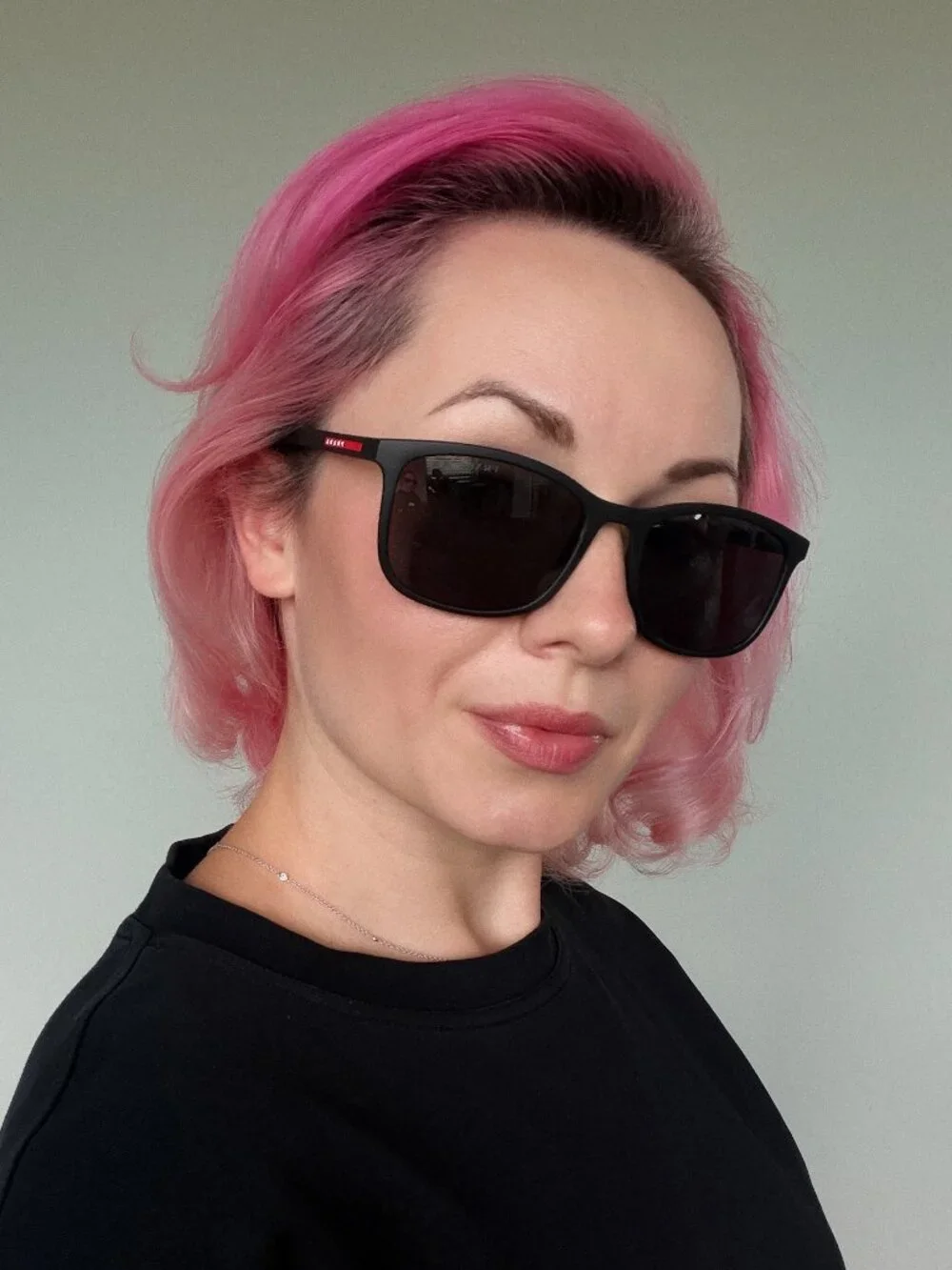 Prada Linea Rossa Women Sunglasses Black Grey Polarized Square PSA08S DG002G NEW